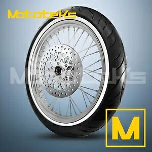 21インチ 21X3.5 40 スポーク ホイール ステンレス ハーレー ソフテイル用 フロント ホワイト タイヤ リム (TR) 21" 21X3.5 40 SPOKE WHEEL STAINLESS FOR HARLEY SOFTAIL FRONT WHITE TIRE RIM (TR) 【並行輸入品】｜カスタムパーツ WORLD倉庫