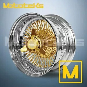 13X7 ルクソール ワイヤー ホイール 72 ストレート レブ リム 24K センター ゴールド シングル 1 個セット 13X7 LUXOR WIRE WHEELS 72 STRAIGHT REV RIM 24K CENTER GOLD SINGLE 1 PIECE SET 【並行輸入品】