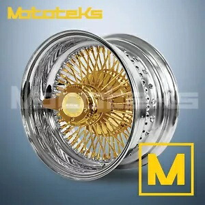 13X7 ルクソール ワイヤー ホイール 72 ストレート レブ リム 24K センター ゴールド シングル 1 個セット 13X7 LUXOR WIRE WHEELS 72 STRAIGHT REV RIM 24K CENTER GOLD SINGLE 1 PIECE SET 【並行輸入品】