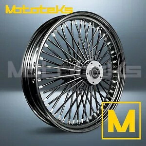 16インチ 16X3.5 ファット スポーク ホイール 52 ステンレス ブラック ハーレー ソフテイル モデル フロント用 16\