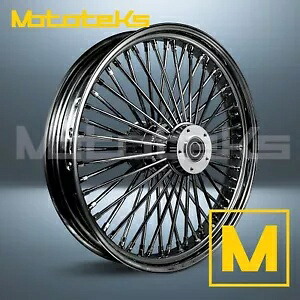 16インチ 16X3.5 ファット スポーク ホイール 52 ステンレス ブラック ハーレー ツーリング バガー フロント用 16" 16X3.5 FAT SPOKE WHEEL 52 STAINLESS BLACK FOR HARLEY TOURING BAGGER FRONT 【並行輸入品】|カスタムパーツ WORLD倉庫