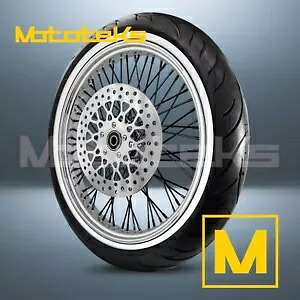 21X2.15 60 スポーク ホイール ステンレス ハーレー スポーツスター ダイナ用 フロント ホワイト タイヤ(TR) 21X2.15 60 SPOKE WHEEL STAINLESS FOR HARLEY SPORTSTER DYNA FRONT WHITE TIRE(TR) 【並行輸入品】