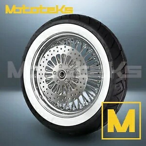 16インチ 16X3.5 ファットスポークホイール 52 ステンレススチール ハーレーツーリングバガーリア用 16\