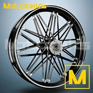 21インチ 21X3.5 ファット スポーク ホイール ノヴァ ステンレス ブラック ハーレー ツーリング バガー フロント用 21\