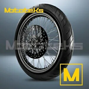 21X3.5 60 スポーク ホイール ステンレス ハーレー スポーツスター ダイナ用 フロント ブラック タイヤ (TR) 21X3.5 60 SPOKE WHEEL STAINLESS FOR HARLEY SPORTSTER DYNA FRONT BLACK TIRE (TR) 【並行輸入品】