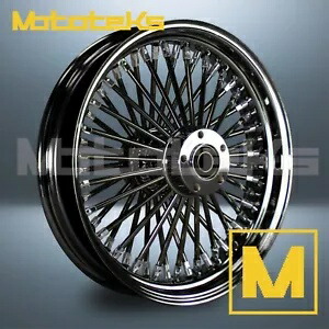 18インチ 18X5.5 ファット スポーク ホイール 52 ステンレス ブラック ハーレー ソフテイル ダイナ モデル リア リム 18\