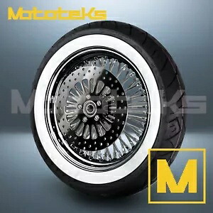 16インチ 16X3.5 ファット スポーク ホイール 52 ステンレス ブラック ハーレー ツーリング バガー リア用 16" 16X3.5 FAT SPOKE WHEEL 52 STAINLESS BLACK FOR HARLEY TOURING BAGGER REAR 【並行輸入品】｜カスタムパーツ WORLD倉庫