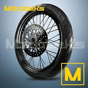 21X3.5 40 スポーク ホイール ステンレス ハーレー ソフテイル用 フロント ブラック タイヤ (TR) 21X3.5 40 SPOKE WHEEL STAINLESS FOR HARLEY SOFTAIL FRONT BLACK TIRE (TR) 【並行輸入品】