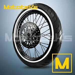 21X3.5 40 スポーク ホイール ステンレス ハーレー ソフテイル用 フロント ホワイト タイヤ (TR) 21X3.5 40 SPOKE WHEEL STAINLESS FOR HARLEY SOFTAIL FRONT WHITE TIRE (TR) 【並行輸入品】|カスタムパーツ WORLD倉庫