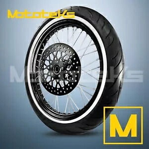 21X3.5 40 スポーク ホイール ステンレス ハーレー ソフテイル用 フロント ホワイト タイヤ (TR) 21X3.5 40 SPOKE WHEEL STAINLESS FOR HARLEY SOFTAIL FRONT WHITE TIRE (TR) 【並行輸入品】|カスタムパーツ WORLD倉庫