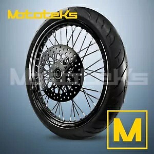 21X3.5 40 スポーク ホイール ステンレス ハーレー ソフテイル用 フロント ブラック タイヤ(TR) 21X3.5 40 SPOKE WHEEL STAINLESS FOR HARLEY SOFTAIL FRONT BLACK TIRE(TR) 【並行輸入品】｜カスタムパーツ WORLD倉庫