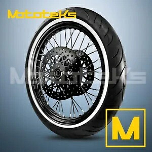 21X3.5 40 スポーク ホイール ステンレス ハーレー ツーリング バガー フロント ホワイト タイヤ (TR) 21X3.5 40 SPOKE WHEEL STAINLESS FOR HARLEY TOURING BAGGER FRONT WHITE TIRE (TR) 【並行輸入品】