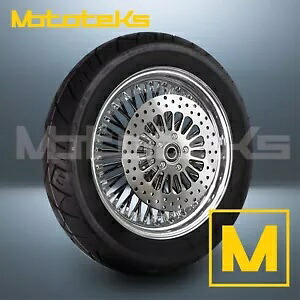 18インチ 18X3.5 ファット スポーク ホイール 52 ステンレス ブラック ハーレー スポーツスター ダイナ モデル リア 18\