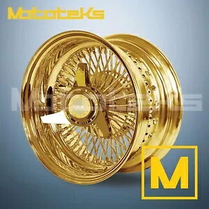 13X7 ルクソール ワイヤー ホイール 72 ストレート レブ リム 24K オール ゴールド シングル 1 個セット 13X7 LUXOR WIRE WHEELS 72 STRAIGHT REV RIM 24K ALL GOLD SINGLE 1 PIECE SET 【並行輸入品】