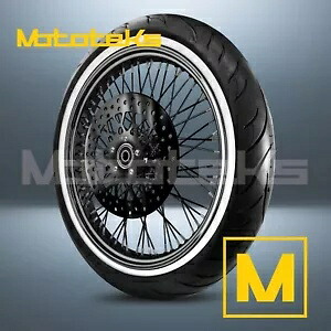 23X3.5 60 スポーク ホイール ステンレス ハーレー ソフテイル用 フロント ホワイト タイヤ (TR) 23X3.5 60 SPOKE WHEEL STAINLESS FOR HARLEY SOFTAIL FRONT WHITE TIRE (TR) 【並行輸入品】