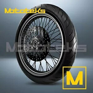 23X3.5 60 スポーク ホイール ステンレス ハーレー ソフテイル用 フロント ブラック タイヤ (TR) 23X3.5 60 SPOKE WHEEL STAINLESS FOR HARLEY SOFTAIL FRONT BLACK TIRE (TR) 【並行輸入品】