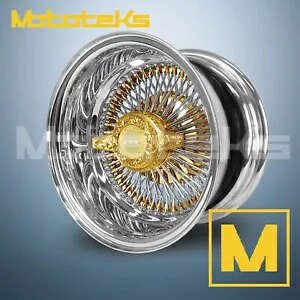 13X5.5 ルクソール ワイヤー ホイール 100 ストレート REV 24K トリプル ゴールド シングル刻印??セット 13X5.5 LUXOR WIRE WHEELS 100 STRAIGHT REV 24K TRIPLE GOLD SINGLE ENGRAVED SET 【並行輸入品】