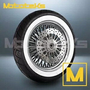 18インチ 18X3.5 ファット スポーク ホイール 52 ステンレス ブラック ハーレー ツーリング バガー フロント 18\\\