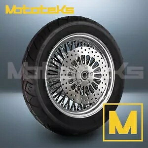 18インチ 18X3.5 ファット スポーク ホイール 52 ステンレス ブラック ハーレー ツーリング バガー フロント 18" 18X3.5 FAT SPOKE WHEEL 52 STAINLESS BLACK HARLEY TOURING BAGGER FRONT 【並行輸入品】｜カスタムパーツ WORLD倉庫