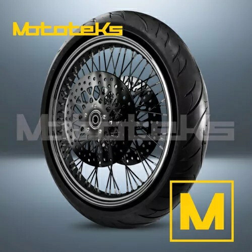 23X3.5 60 スポーク ホイール ステンレス ハーレー ツーリング バガー フロント ブラック タイヤ (TR) 23X3.5 60 SPOKE WHEEL STAINLESS FOR HARLEY TOURING BAGGER FRONT BLACK TIRE (TR) 【並行輸入品】｜カスタムパーツ WORLD倉庫