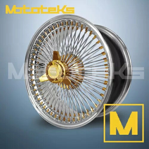 17X8 ルクソール ワイヤー ホイール 100 ストレート FWD リム 24K トリプル ゴールド シングル 1 PC セット 17X8 LUXOR WIRE WHEELS 100 STRAIGHT FWD RIM 24K TRIPLE GOLD SINGLE 1 PC SET 【並行輸入品】