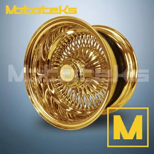 13X5.5 ルクソール ワイヤー ホイール 100 ストレート REV リム 24K オール ゴールド シングル 1 個セット 13X5.5 LUXOR WIRE WHEELS 100 STRAIGHT REV RIM 24k ALL GOLD SINGLE 1 PIECE SET 【並行輸入品】