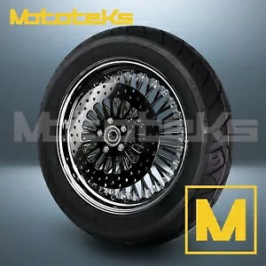 16インチ 16X3.5 ファット スポーク ホイール 52 ステンレス ブラック ハーレー ツーリング バガー リア用 16" 16X3.5 FAT SPOKE WHEEL 52 STAINLESS BLACK FOR HARLEY TOURING BAGGER REAR 【並行輸入品】|カスタムパーツ WORLD倉庫