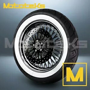 16インチ 16X3.5 ファット スポーク ホイール 52 ステンレス ブラック ハーレー ツーリング バガー リア用 16\