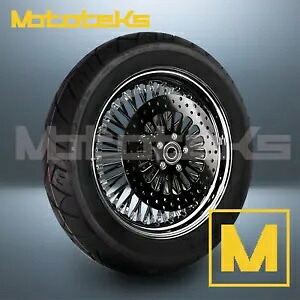 18インチ 18X3.5 ファット スポーク ホイール 52 ステンレス ブラック ハーレー ツーリング バガー リア 18\