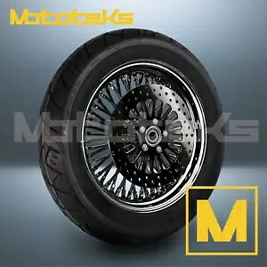 18インチ 18X3.5 ファット スポーク ホイール 52 ステンレス ブラック ハーレー ソフテイル モデル リア 18\