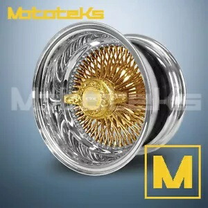 15X10 ルクソール ワイヤー ホイール 100 ストレート REV 24K センター ゴールド シングル刻印??セット 15X10 LUXOR WIRE WHEELS 100 STRAIGHT REV 24K CENTER GOLD SINGLE ENGRAVED SET 【並行輸入品】