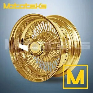 14X7 ルクソール ワイヤー ホイール 72 ストレート レブ リム 24K オール ゴールド シングル 1 個セット 14X7 LUXOR WIRE WHEELS 72 STRAIGHT REV RIM 24K ALL GOLD SINGLE 1 PIECE SET 【並行輸入品】