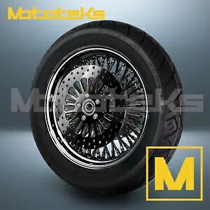 16インチ 16X3.5 ファット スポーク ホイール 52 ステンレス ブラック ハーレー ツーリング バガー フロント用 16\