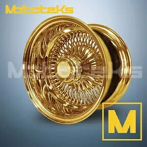 14X6 ルクソール ワイヤー ホイール 100 ストレート REV リム 24K オール ゴールド シングル 1 個セット 14X6 LUXOR WIRE WHEELS 100 STRAIGHT REV RIM 24k ALL GOLD SINGLE 1 PIECE SET 【並行輸入品】 210,100円