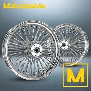 16X3.5 ファット スポーク ホイールセット 52 ステンレス スポーク ハーレー ソフテイル フロント リア リム用 16X3.5 FAT SPOKE WHEEL SET 52 STAINLESS SPOKES FOR HARLEY SOFTAIL FRONT REAR RIM 【並行輸入品】