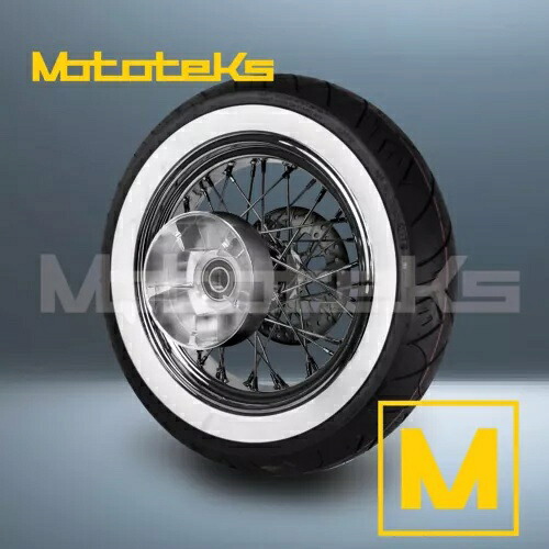 18X5.5 40 スポーク ホイール ステンレス ハーレー ツーリング バガー クッシュ リア ホワイト タイヤ (TR) 18X5.5 40 SPOKE WHEEL STAINLESS HARLEY TOURING BAGGER CUSH REAR WHITE TIRE (TR) 【並行輸入品】