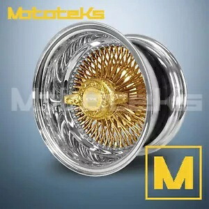 15X7 ルクソール ワイヤー ホイール 100 ストレート REV 24K センター ゴールド シングル刻印??セット 15X7 LUXOR WIRE WHEELS 100 STRAIGHT REV 24K CENTER GOLD SINGLE ENGRAVED SET 【並行輸入品】