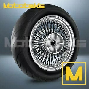 18インチ 18X5.5 ファット スポーク ホイール 52 ステンレス ブラック ハーレー ツーリング バガー クッシュ用 18\