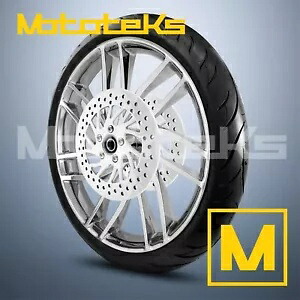 23X3.5 ライズ ホイール クローム ハーレー ツーリング バガー モデル用 フロント ローター タイヤ リム 23X3.5 RISE WHEEL CHROME FOR HARLEY TOURING BAGGER MODELS FRONT ROTORS TIRE RIM 【並行輸入品】