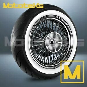 18インチ 18X5.5 ファット スポーク ホイール 52 ステンレス ブラック ハーレー ツーリング バガー クッシュ用 18\