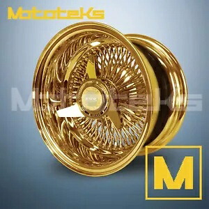17X9 ルクソール ワイヤー ホイール 100 ストレート REV リム 24K オール ゴールド シングル 1 個セット 17X9 LUXOR WIRE WHEELS 100 STRAIGHT REV RIM 24k ALL GOLD SINGLE 1 PIECE SET 【並行輸入品】