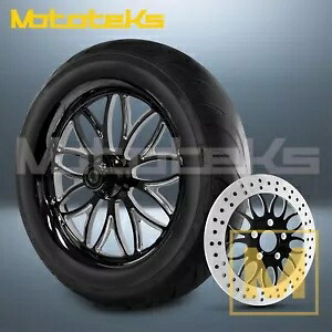 16インチ 16x3.5 レイブ マグ ホイール ブラック マシン ハーレー ソフテイル モデル フロント用 16\