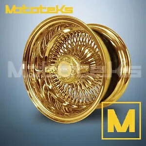 17X9 ルクソール ワイヤー ホイール 100 ストレート REV 24k オール ゴールド シングル刻印??ホイール セット 17X9 LUXOR WIRE WHEELS 100 STRAIGHT REV 24k ALL GOLD SINGLE ENGRAVED WHEEL SET 【並行輸入品】