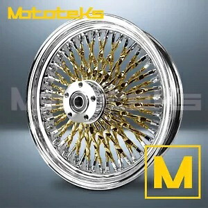 16X5.5 カリ ファット スポーク ホイール 52 ステンレス 24K ゴールド ハーレー ソフテイル リアリム用 16X5.5 CALI FAT SPOKE WHEEL 52 STAINLESS 24K GOLD FOR HARLEY SOFTAIL REAR RIM 【並行輸入品】|カスタムパーツ WORLD倉庫