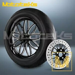 16インチ 16x3.5 レイブ マグ ホイール ブラック マシン ハーレー ツーリング バガー フロント用 16\