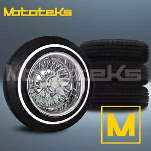 14X7 ルクソール ワイヤー ホイール 72 CROSS REV クローム ホイール リム タイヤセット付き 14X7 LUXOR WIRE WHEELS 72 CROSS REV CHROME WHEEL RIMS WITH TIRE SET 【並行輸入品】｜カスタムパーツ WORLD倉庫