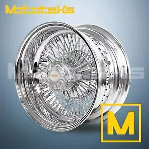 13X7 ルクソール ワイヤー ホイール 72 ストレート REV クローム リム刻印セット 13X7 LUXOR WIRE WHEELS 72 STRAIGHT REV CHROME RIMS ENGRAVED SET 【並行輸入品】