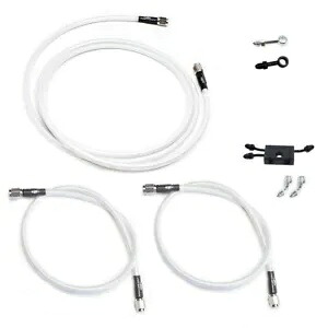 ホワイトシルバーパールブレーキラインキット ABS アッパーロワー付き ハーレーダイナ FXDF FXDL 用 White Silver Pearl Brake lines Kit w/ABS Upper Lower for Harley Dyna FXDF FXDL 【並行輸入品】