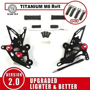 スズキ GSR750 2011-2017 GSXS750 2015-2022 フットレストリアセットとボルトネジ For Suzuki GSR750 2011-2017 GSXS750 2015-2022 Footrest Rearsets and Bolts Screws 【並行輸入品】