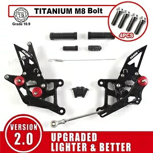 ホンダ CBR250R 2011 - 2022 調整可能なリアセットフットペグとボルトネジ For Honda CBR250R 2011 - 2022 Adjustable Rearsets Foot Pegs and Bolts Screws 【並行輸入品】